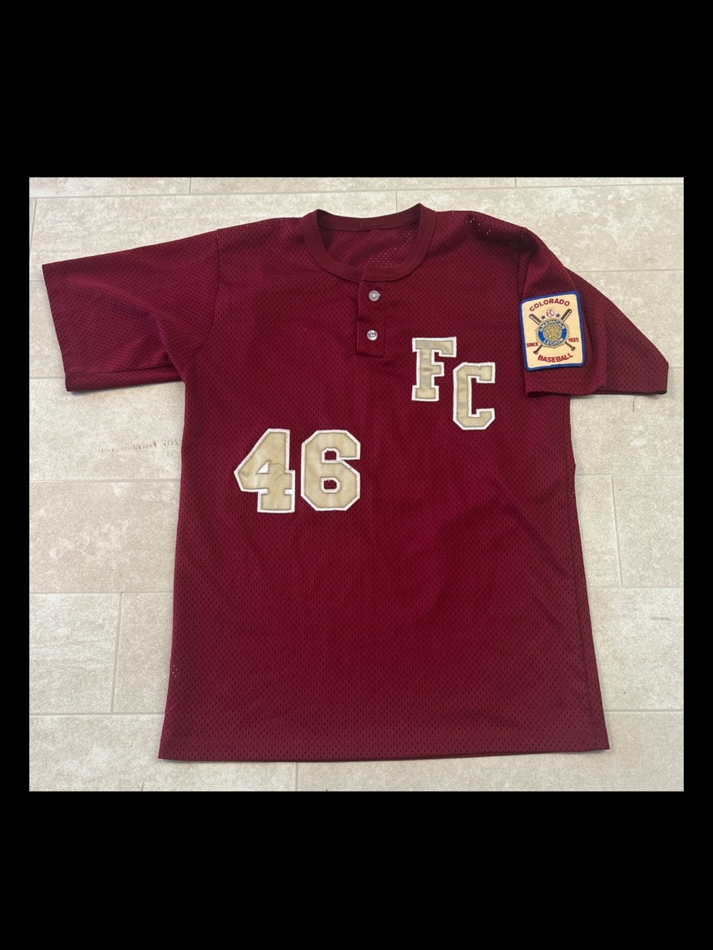 Football Jersey Maroon Gold White #46 Colorado Baseball Stylish